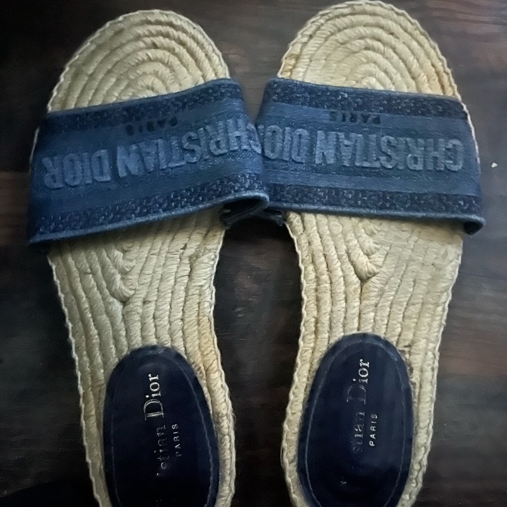 Christian Dior denim Espadrille sandals